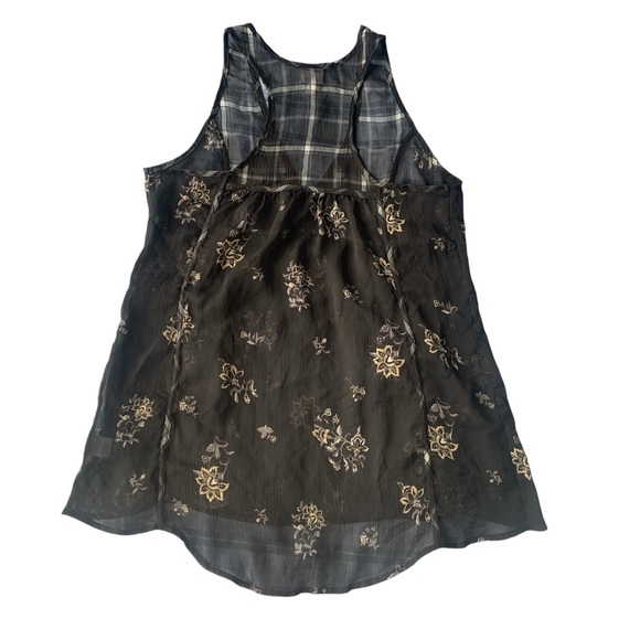 Converse Asymmetrical Floral and Plaid Tank Top - Picture 2 of 10